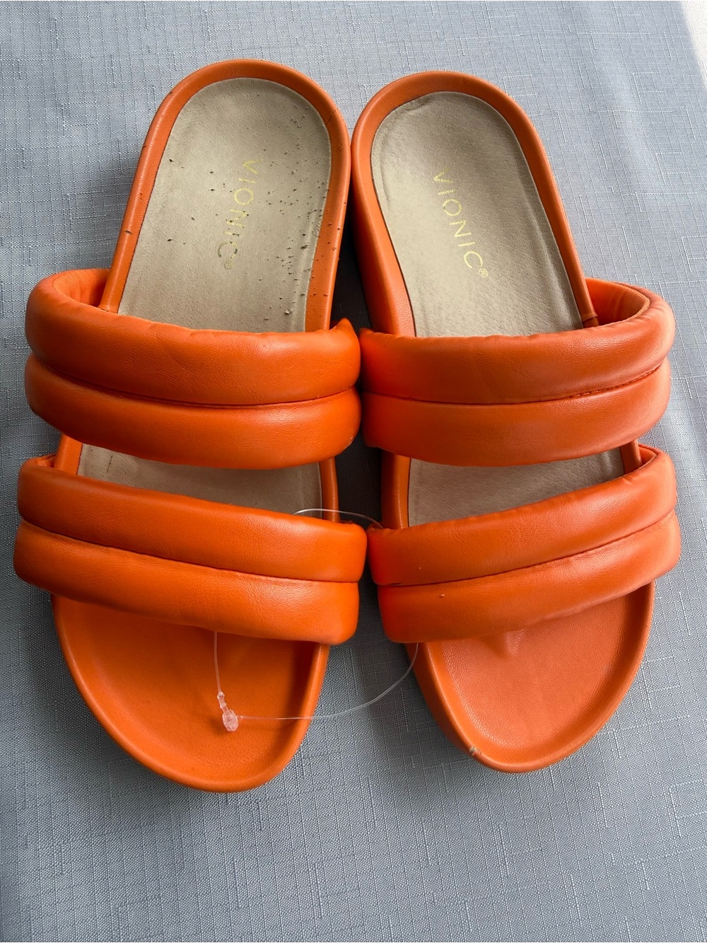 Vionic Women’s Slide Sandals Orange Slip-On Solid Leather US 7 - Picture 2 of 8